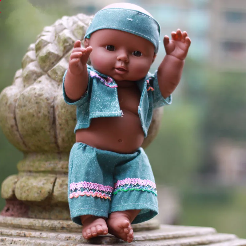 30 см Полный винил мягкие Reborn черные детские куклы реалистичные Этнические куклы темная кожа реалистичные детские модели детский домик для игр игрушки Детский подарок