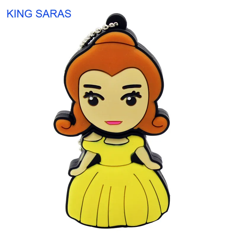 Модель с милой принцессой из мультфильма KING SARAS, usb флеш-накопитель 2,0, 4 ГБ, 8 ГБ, 16 ГБ, 32 ГБ, 64 ГБ, милый подарок