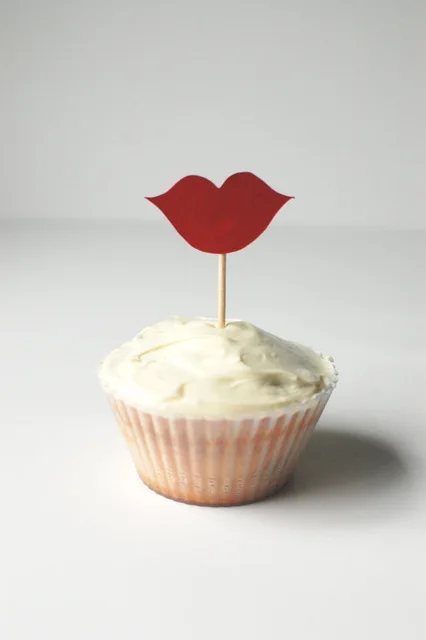 red lips wedding cupcake toppers birthday Food Picks vaentine toothpick Bridal baby shower Bachelorette party decorations | Дом и сад