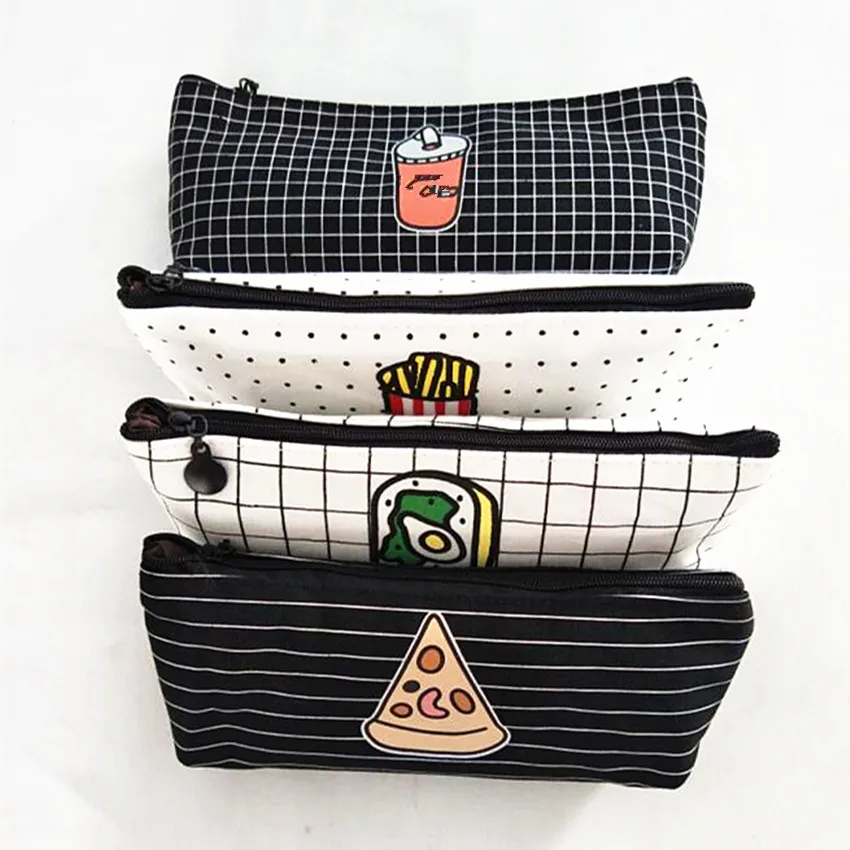 Простая парусиновая сумка M247 с изображением картофеля фри напитков пиццы