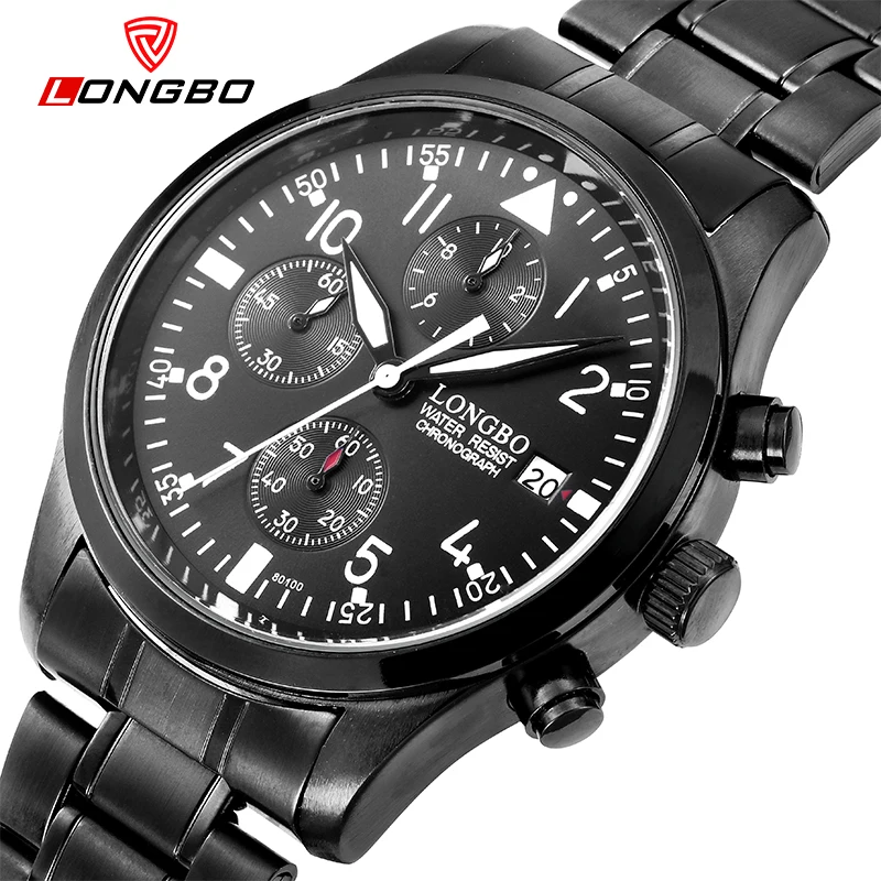 Хронограф спортивный бренд военная кварц мужские секундомер водонепроницаемые
