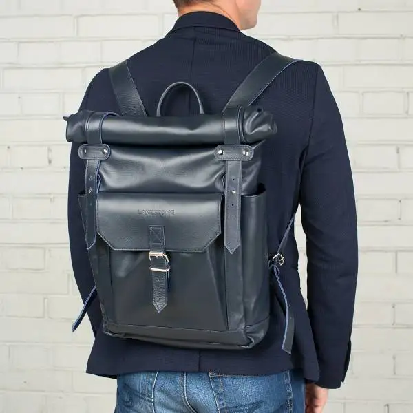 LAKESTONE мужской кожаный рюкзак ELIOT DARK BLUE | Багаж и сумки