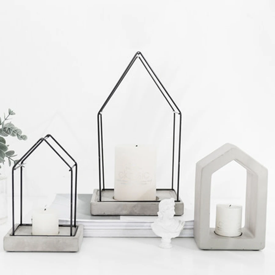 Современный держатель для свечей геометрический дом Свадебный центральный