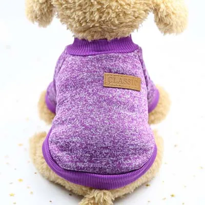 Purple Мода 13 Цветов собака летняя одежда мягкий Вязание собака охлаждающий жилет Повседневное свитеры для собак Футболка Camiseta perro 20A - Цвет: Purple