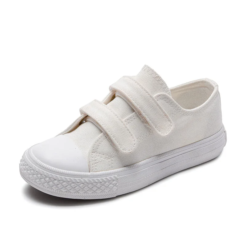 JJH95001-white Детская обувь из искусственной кожи и парусины; спортивные дышащие кроссовки для мальчиков; детская обувь для девочек; джинсы; повседневная детская однотонная обувь на плоской подошве; цвет белый - Цвет: JJH95001-white