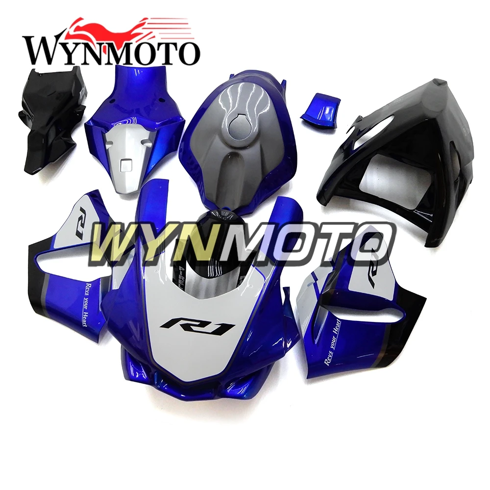 Синий белый стекловолокно гоночные Обтекатели для Yamaha YZF1000 R1 год 2015-2016 15 16