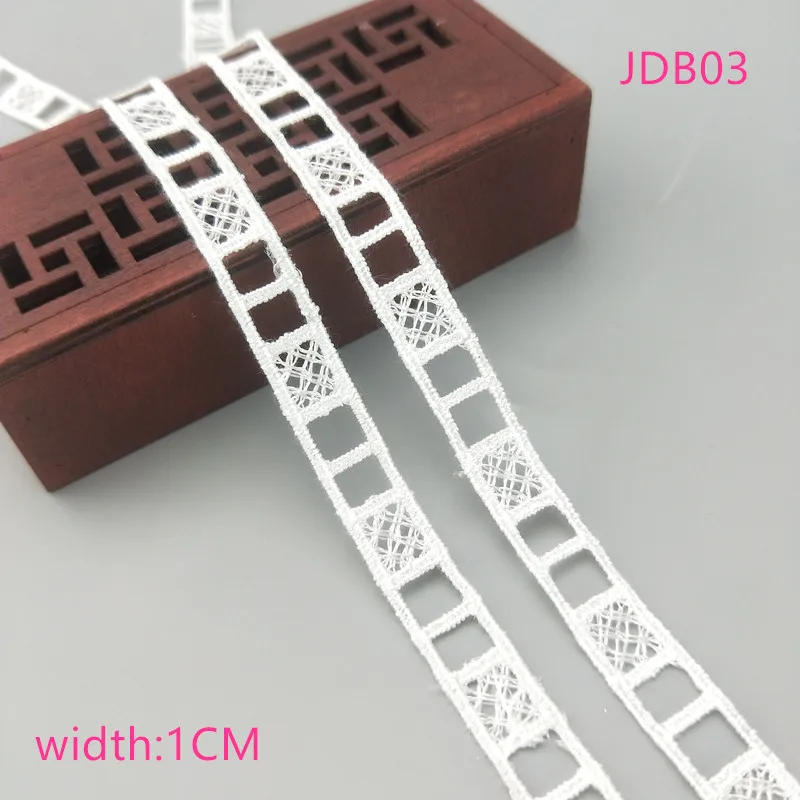 JDB03 2 ярдов ширина 0,6-3 см Высококачественная прошитая белая кружевная отделка тесьма кружево своими руками аксессуары для одежды юбка вырез вышивка кружева JDB - Цвет: JDB03
