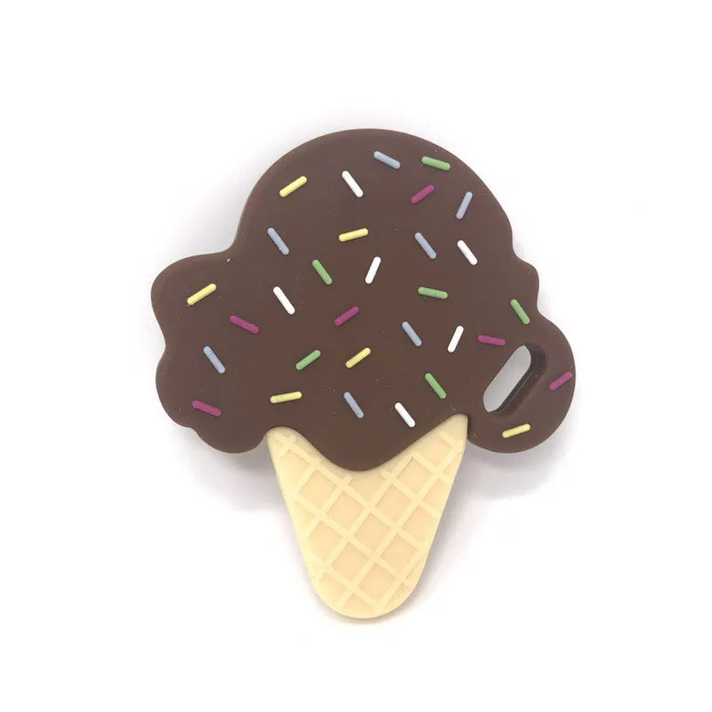 

5 PCS Ice Cream Lovely Silicone Pendant Cute Baby Toys Teething Chewable BPA Free Pendant Nursing Necklace Baby Soft Pendant Toy