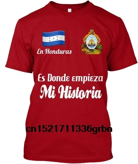 Мужская футболка Honduras En Es Donde Empieza Mi storia без тегов забавная новинка wo для