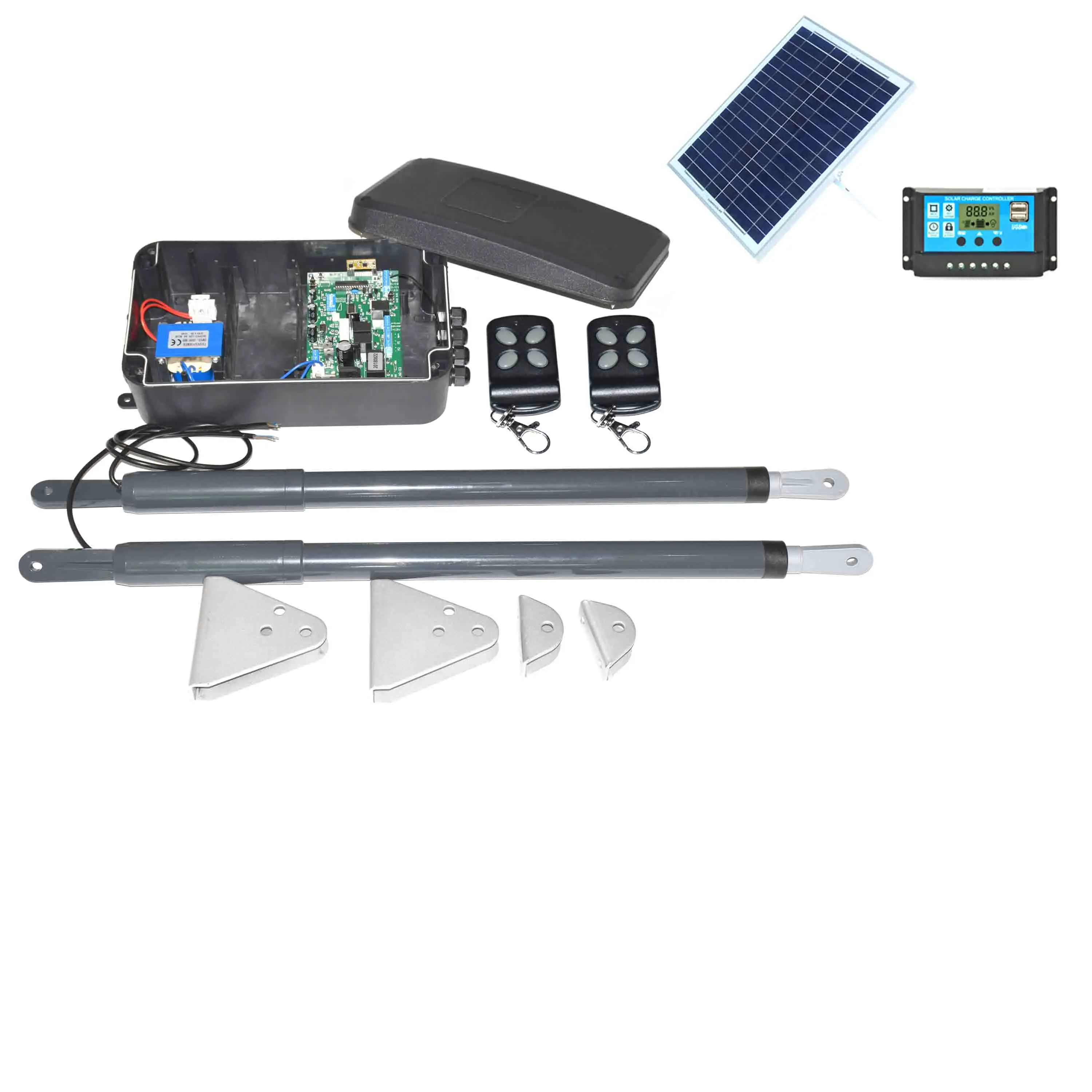 Kit 1 AC220V 200 кг водонепроницаемые автоматические двойные рычаги на солнечных батареях swing оператор привода для открывания ворот с 20 Вт солнечной панелью - Цвет: Kit 1