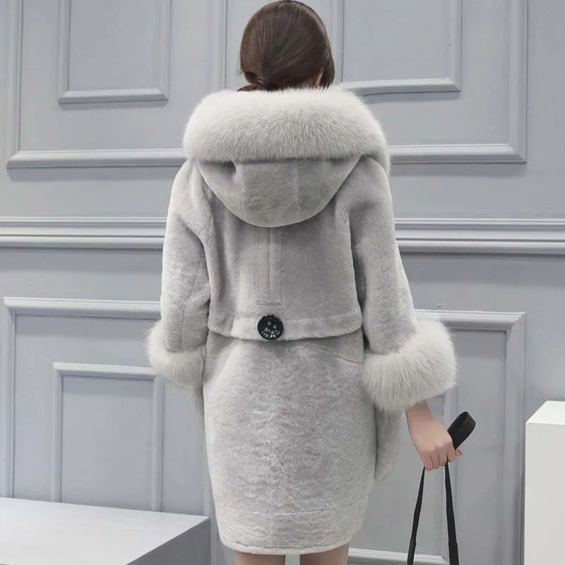 Однотонное пальто с густым мехом Casaco Feminino зимняя и осенняя одежда перьями модная