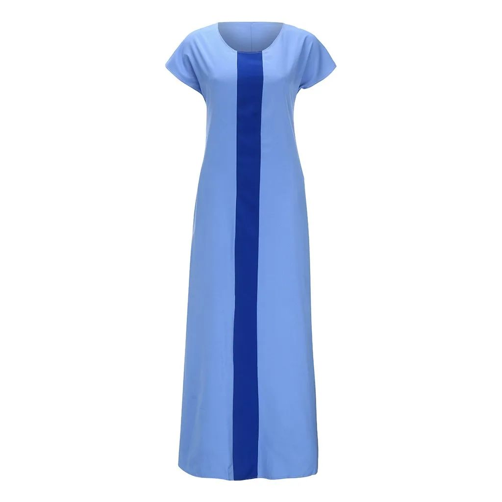 Dress women summer 2019 dress Fashion Striped Print Short Sleeve Long Y614 | Женская одежда