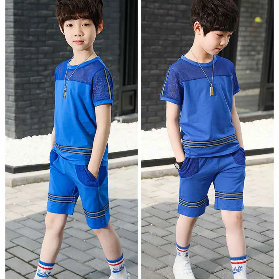 Boy Clothes Summer Children Clothing Sets Fashion For 2 Colors Kids Set T-shirt+Sport Shorts Suits 4 6 8 10 12 Years | Детская одежда и