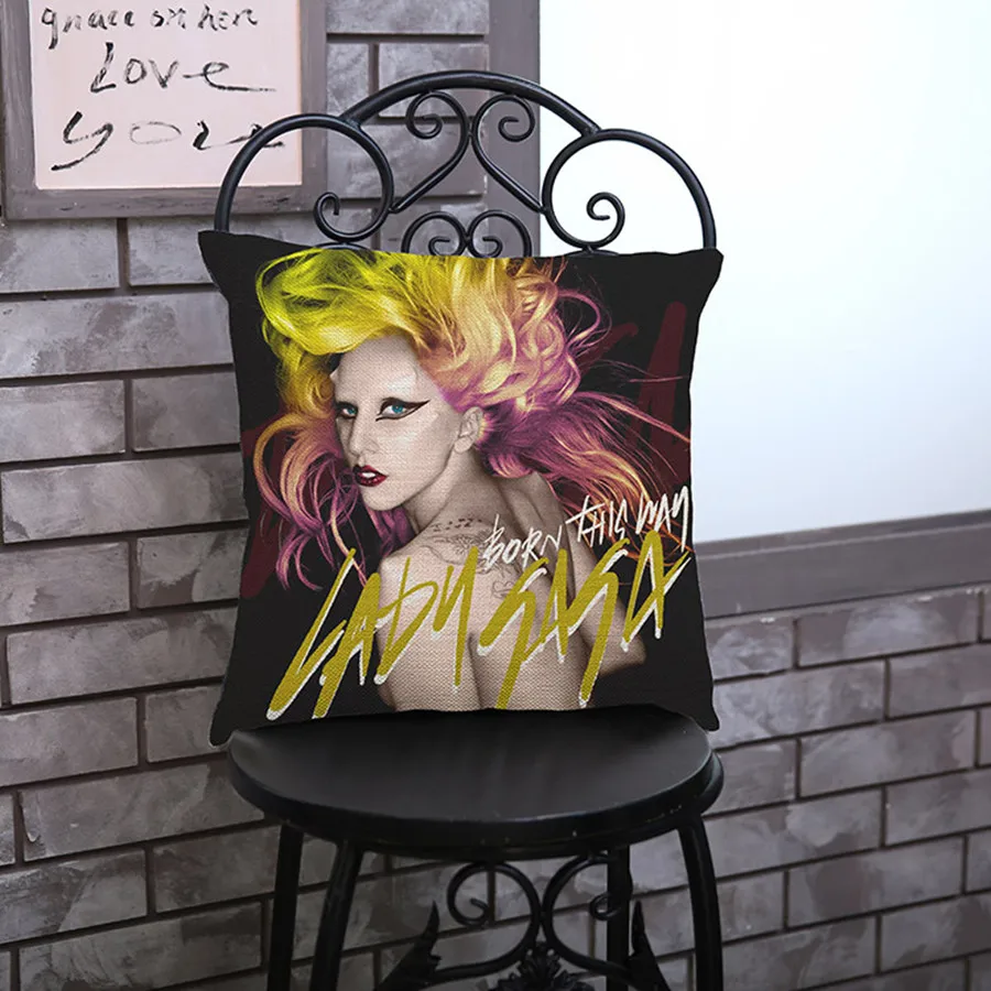 Подушка для подушки Lady Gaga Цветная декоративная подушка дивана и кресла 45x45 см|throw