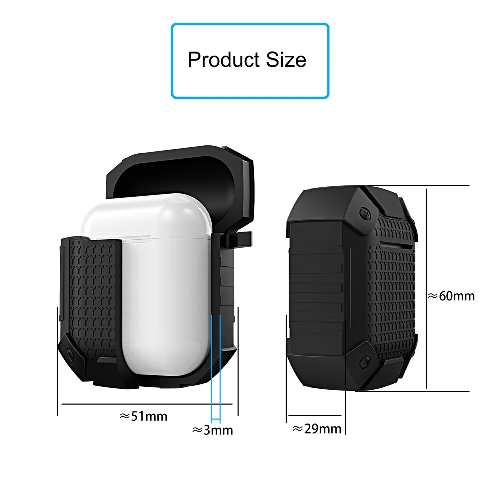 Для AirPods зарядный чехол водонепроницаемый защитный Ударопрочный силиконовый