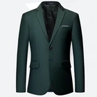 Новый Официальный пиджак для жениха, для свадьбы, мужской пиджак, однотонный повседневный деловой пиджак, пальто большого размера