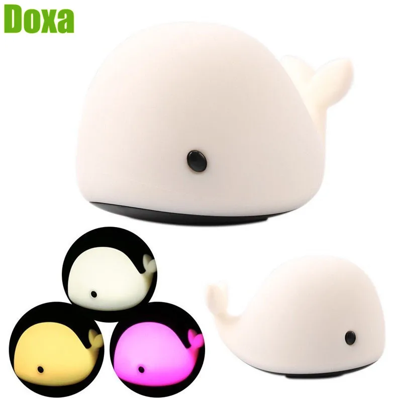 Doxa 1 шт. кит дельфин светодио дный ночник USB Перезаряжаемые движения Сенсор Touch
