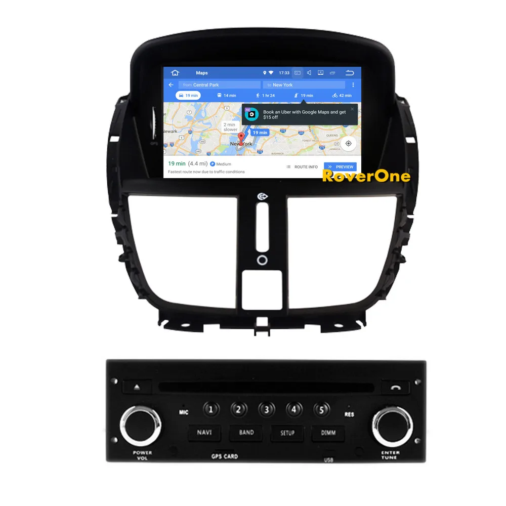 RoverOne Android 9,0 Восьмиядерный автомобильный Радио DVD gps для peugeot 207 207CC 207SW 4G+ 64G сенсорный экран мультимедийный плеер головное устройство