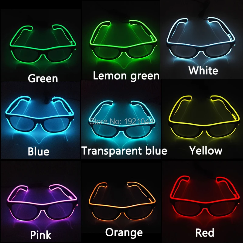

NEW Kind EL Glasses EL Wire Fashion Neon LED Light Up Shutter Shaped Glasses Rave Party Decorative Sound Activated Glasses