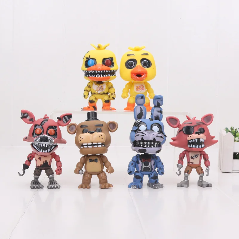 hard 10 см 6 шт./компл. FNAF Фигурки игрушки пять ночей у Фредди кошмар Бонни Фокси Фредди Fazbear медведь Чика фигурка игрушки подарок - Цвет: hard