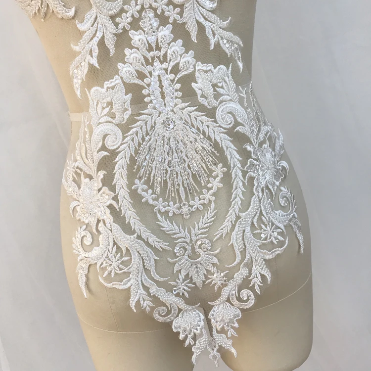 Новые модные вышитые кружевные нашивки для украшения свадебного платья