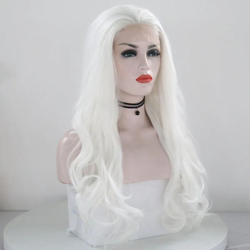 JOY& BEAUTY белый розовый красный длинный парик Синтетический кружевной передний парик жаропрочное волокно 2" натуральный длинный волнистый парик для белых женщин