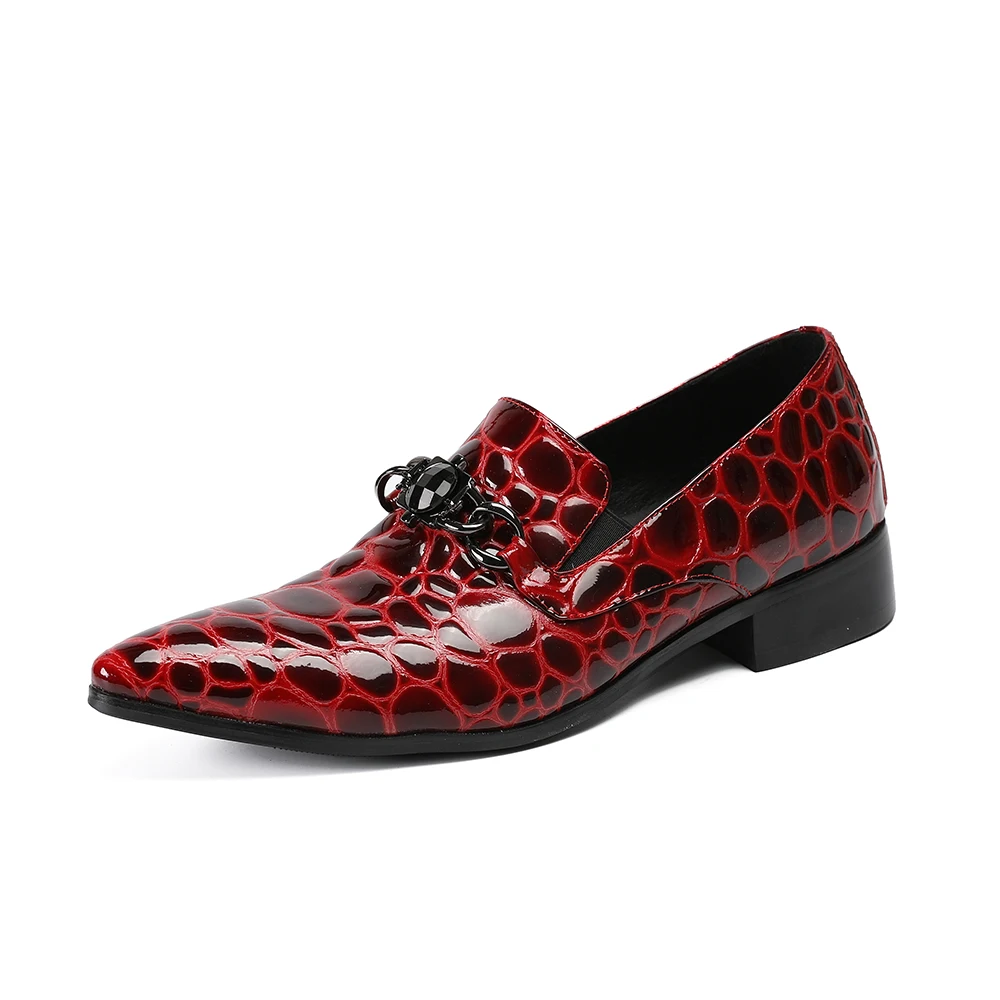 Zobairou zapatos hombre vestir/красные Дизайнерские мужские туфли оксфорды из лакированной