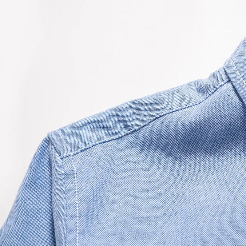 Весенняя рубашка с квадратным воротником Мужская оксфордская длинными рукавами