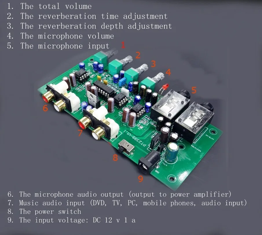 Вreeze audio (Бриз аудио OF1 JRC5532 + PT2399 микрофона караоке микшер система ревербератор