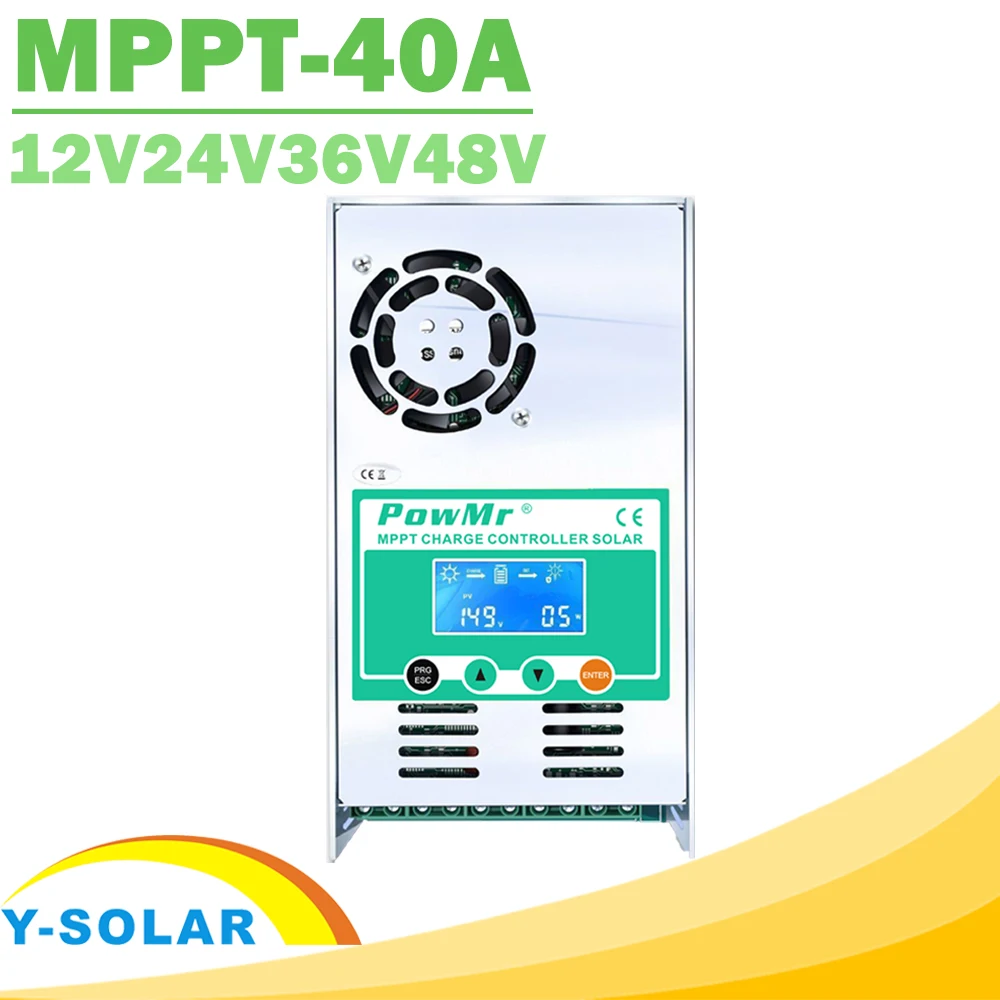 Контроллер заряда солнечной батареи PowMr MPPT 40A с ЖК дисплеем 12 В 24 36 48