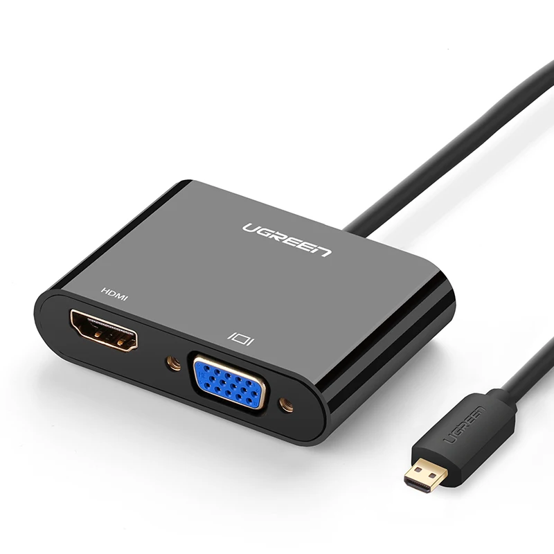 HDMI and VGA Ugreen микро HDMI к HDMI VGA адаптер с 3,5 мм аудио микро USB порт для планшета камеры микро HDMI к HDMI VGA кабель конвертер - Цвет: HDMI and VGA
