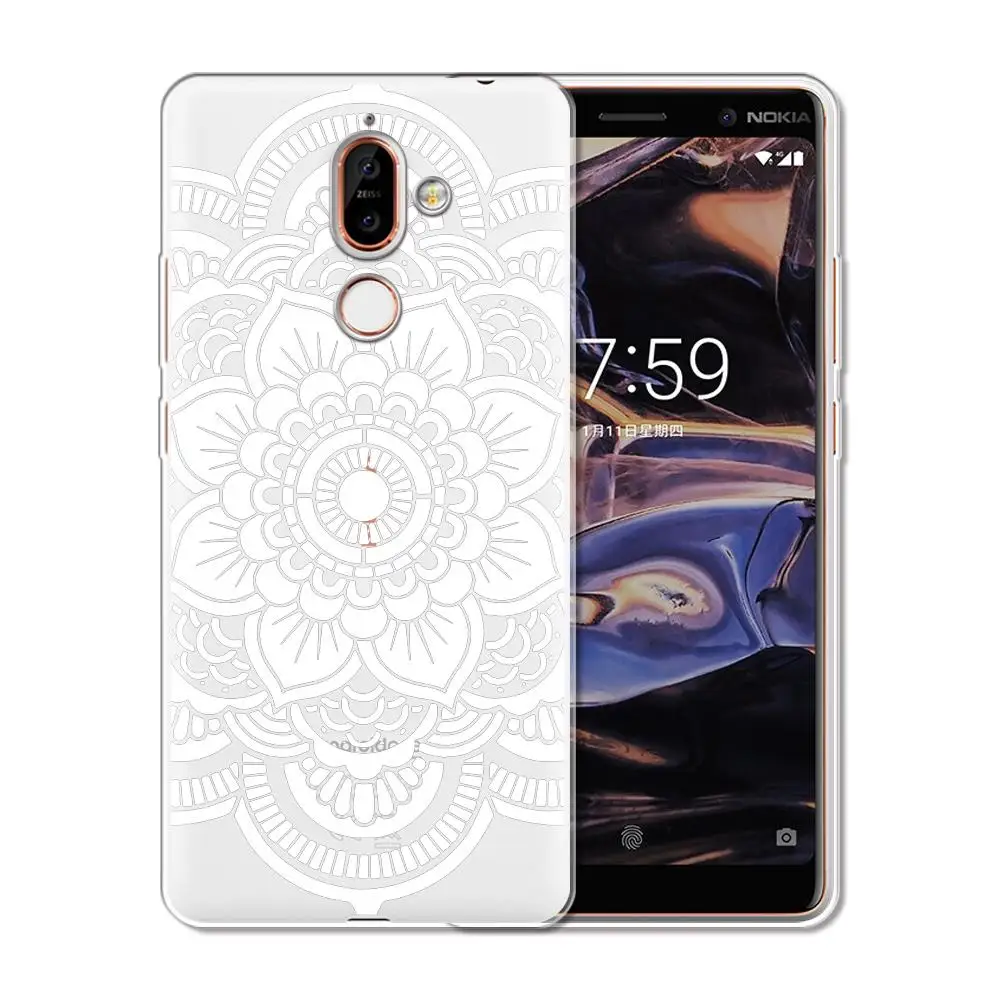 Цветочный чехол с кружевной мандалой для Nokia, версия 1, 2, 3, ремешок для девочек от 5 до 8 лет 7 Plus чехол s силиконовый чехол-накладка из мягкого ТПУ чехол для Nokia 6 2,1 3,1 5,1 6,1 7,1X6 крышка