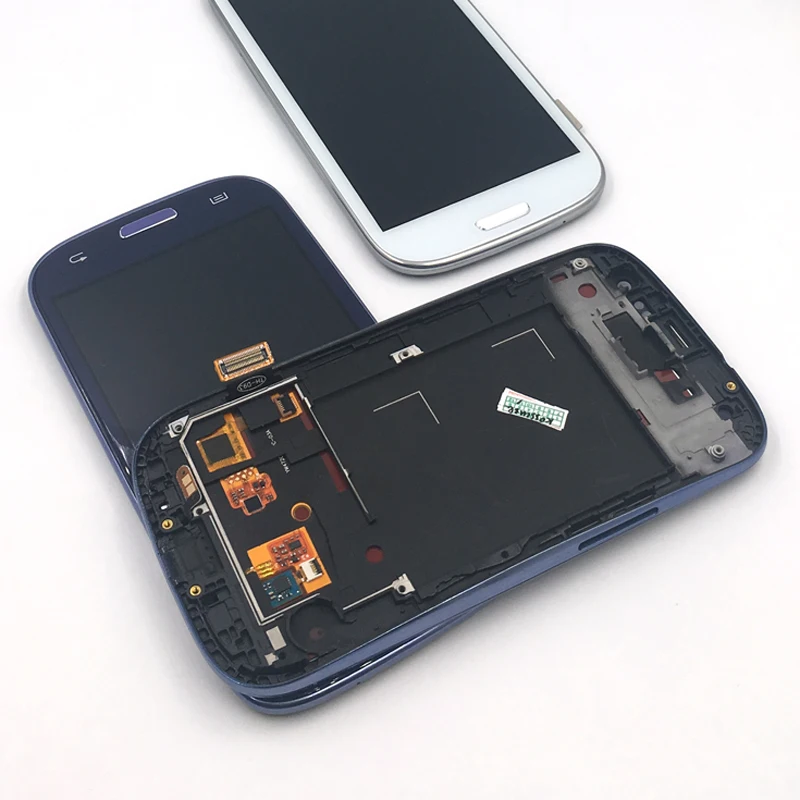 Для Samsung Galaxy S3 ЖК дисплей сенсорный экран для I9300 дигитайзер сборка + рамка