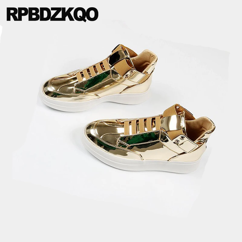 Модные лакированные кожаные кроссовки в стиле хип-хоп увеличивающие рост