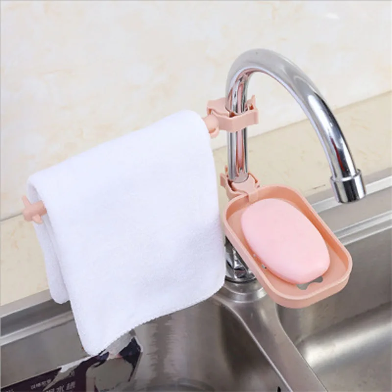 6 шт. кухонные аксессуары кран пластиковая вешалка держатель для полки мойка