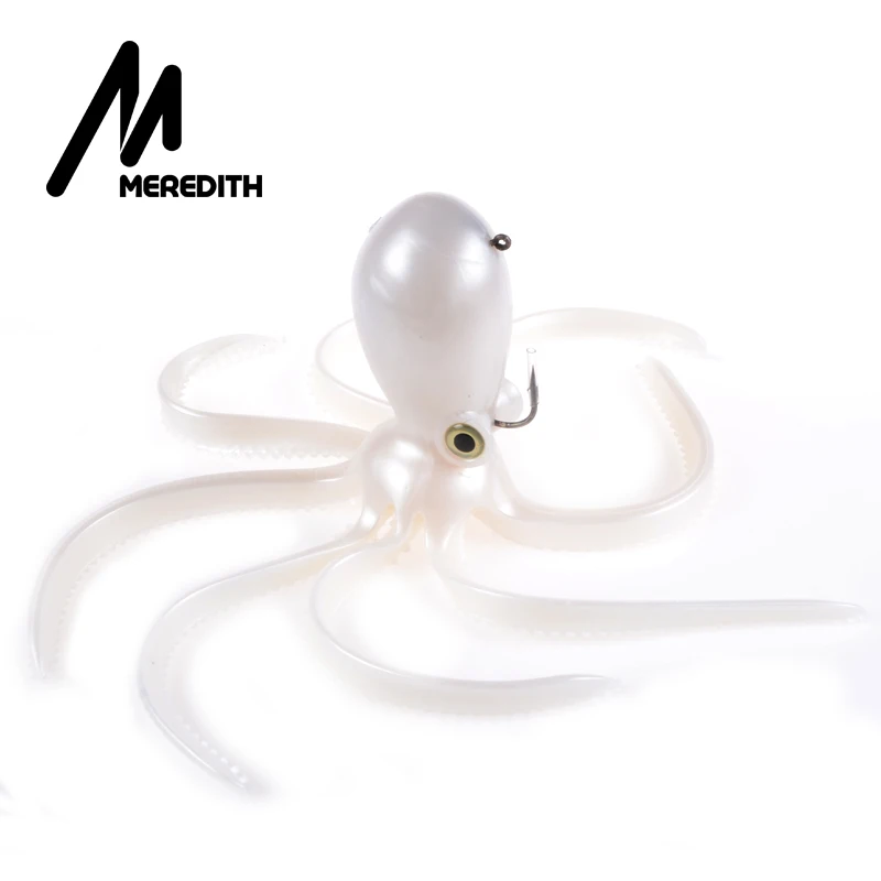 От магазина Meredith 5 шт 9.45in Artficial Осьминог Jig Head длинный хвост мягкого свинца Мягкие