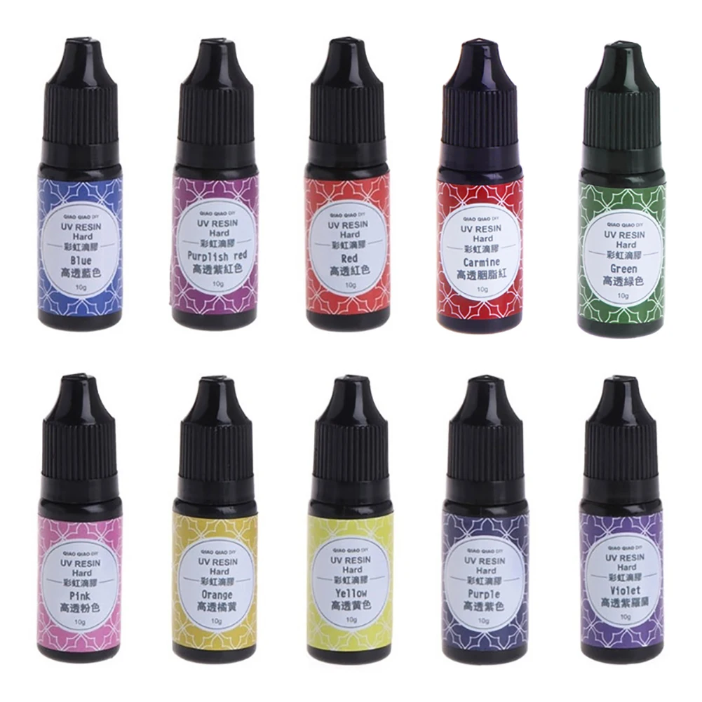 10g UV Resin Glue Epoxy Ultraviolet Curing Transparent Colorant Pigment DIY Jewelry Craft Decoration shipping | Украшения и