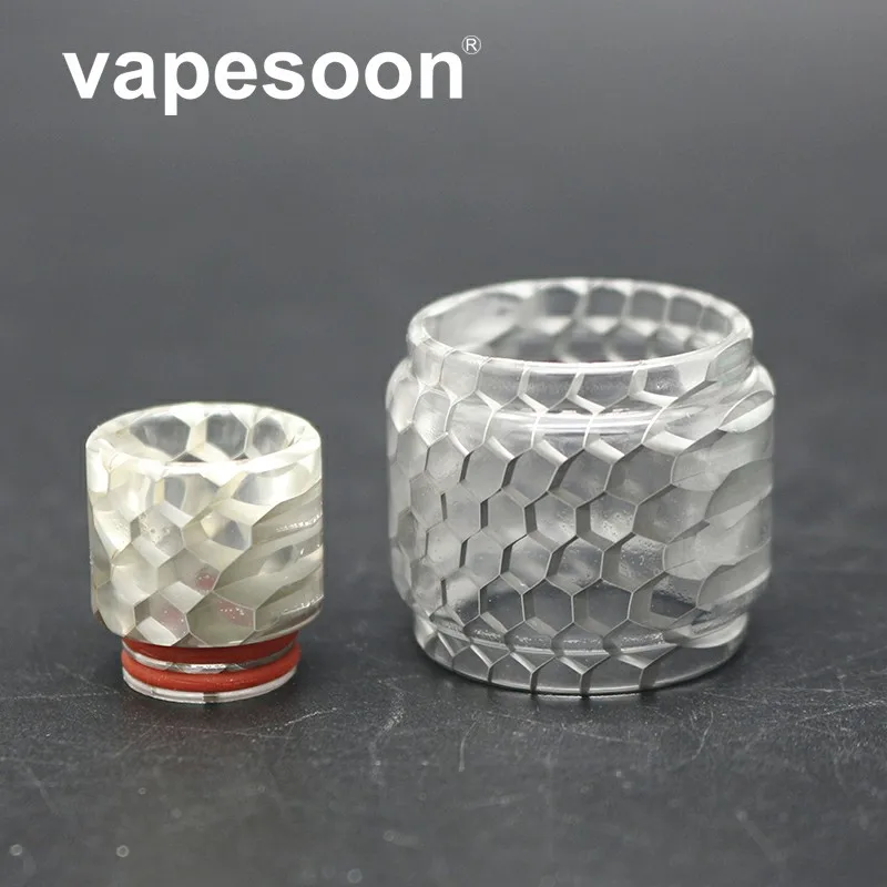 

vapesoon colorful snake pattern Acrylic bubble tube & drip tip kit for TFV12 Prince atomizer tank 6 color