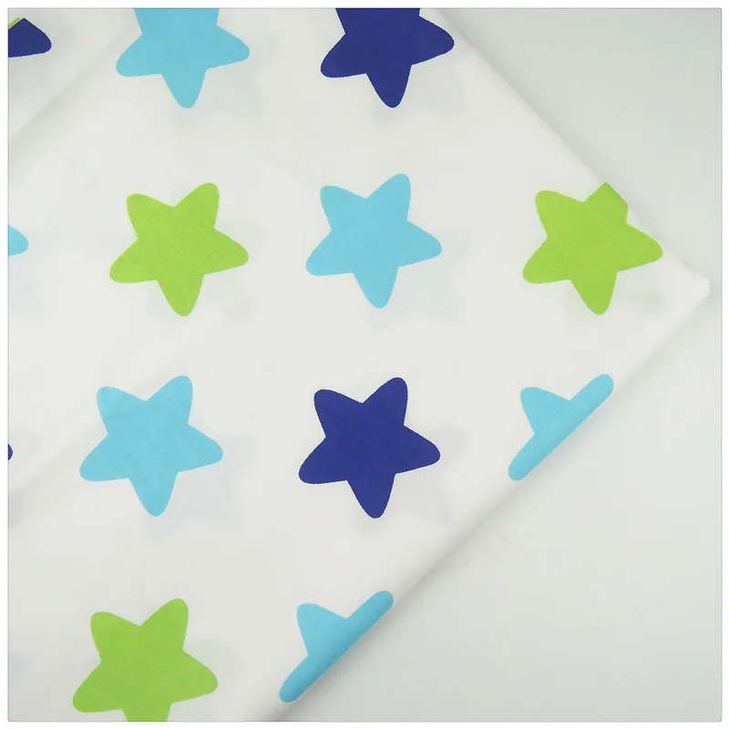 Syunss синий зеленый темно-синий принт со звездой хлопок саржевая ткань шитье