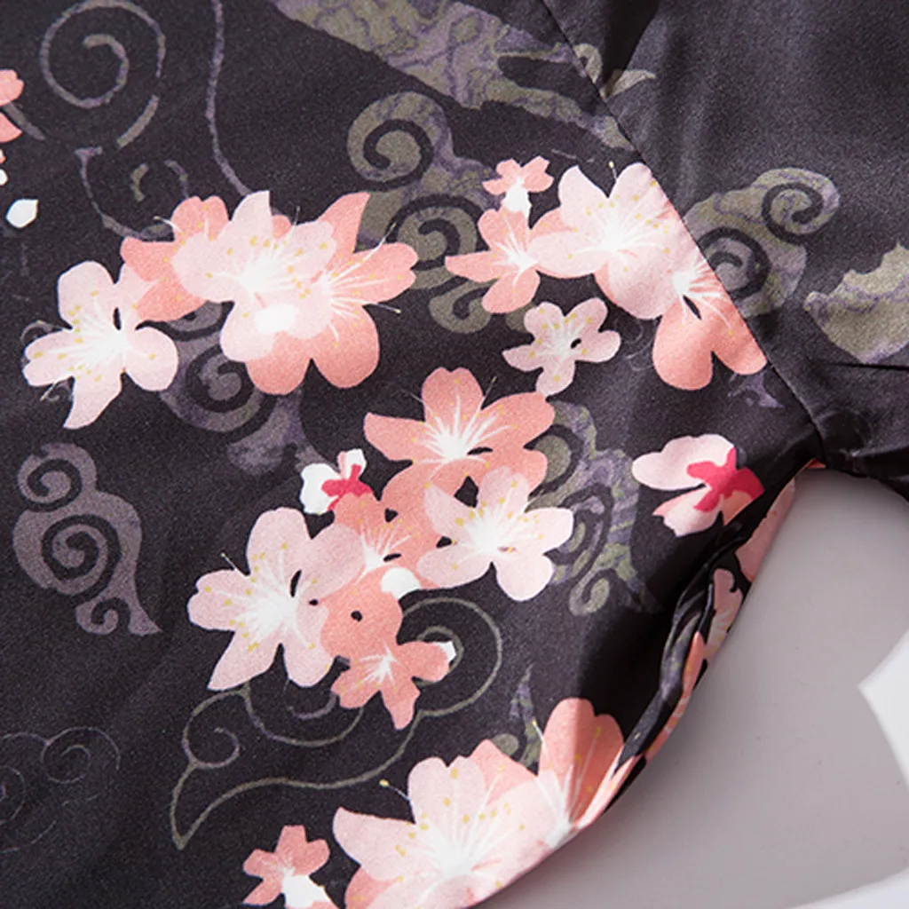 Модный мужской кардиган с национальным принтом свободная куртка пальто юката