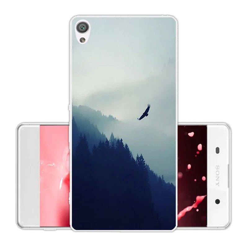 For Sony Xperia XA F3111 F3113 Silicone Transparent TPU Back Cover 5.0 inch DIY Scenic Eagle Phone Case Shell |