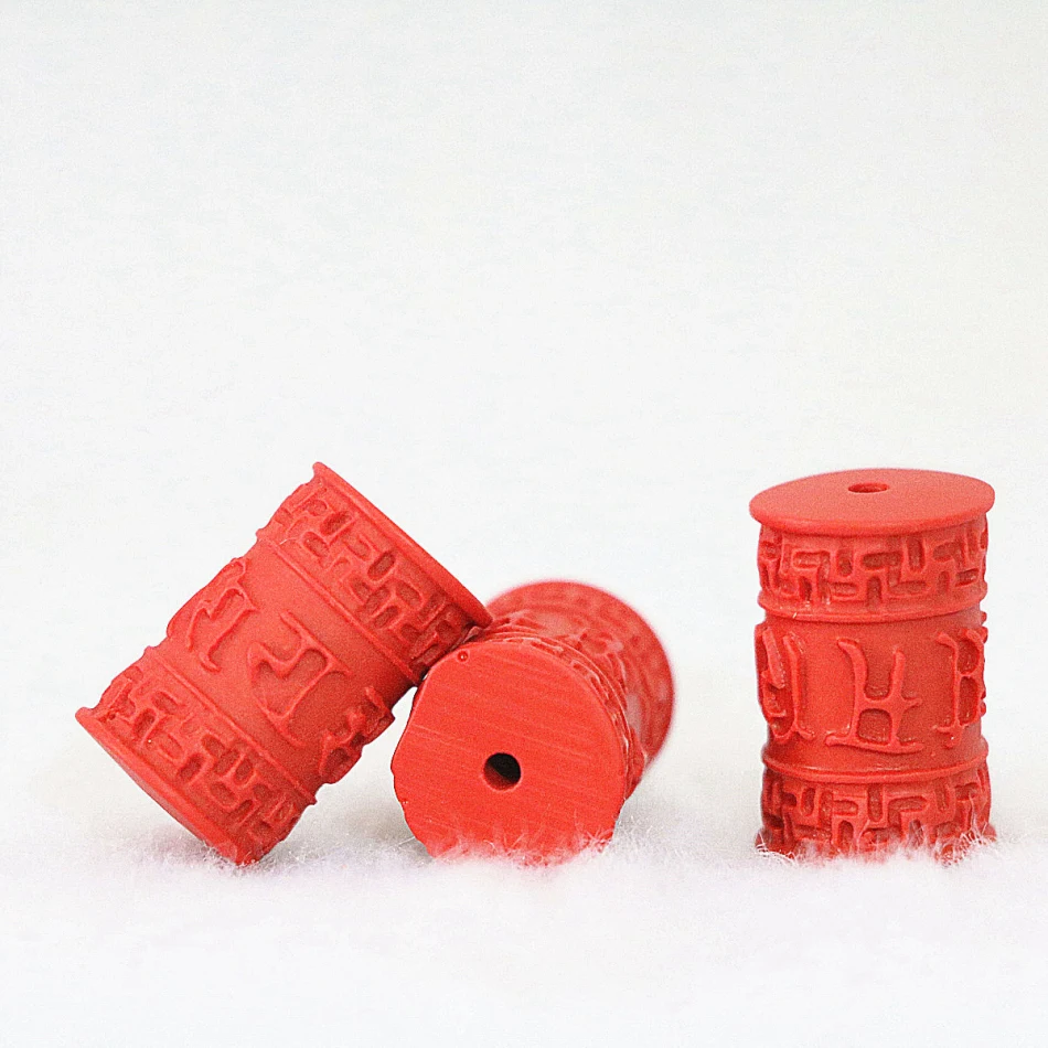 

5pcs wholesale price synthetic red cinnabar stone column tube pendant beads fashion jewelry findings spacers accessories B942