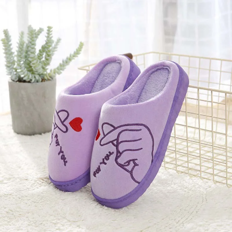 Плюшевые теплые женские зимние домашние тапочки домашняя обувь для влюбленных