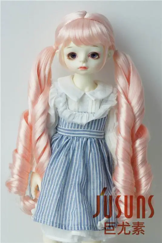 JD330 1/6 1/4 1/3 красивый кукольный парик BJD парики YOSD MSD SD длинные двойные пони Страна Девушка Кукла волосы модные аксессуары куклы - Цвет: 8-9inch Pink SM108