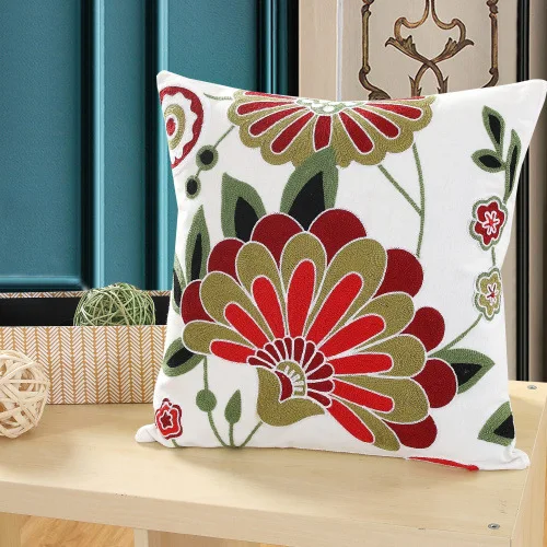 5 Хлопок с цветочной вышивкой узор наволочка 45*45 см наволочка Cojines Decorativos Para диван год декоративные подушки для дома - Цвет: 5