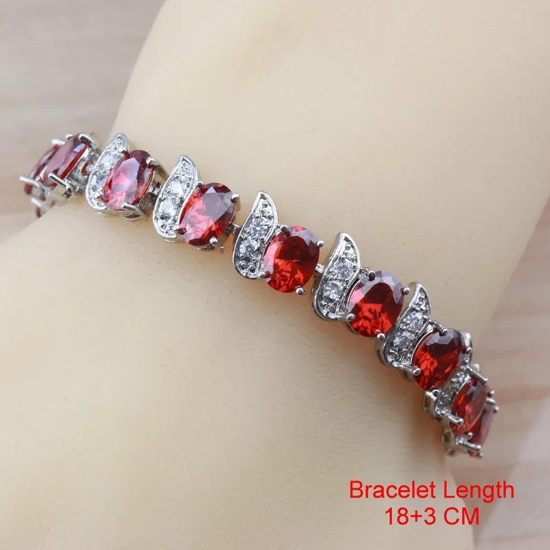 4 шт./комплект Женские Ювелирные наборы с красным гранатом | Украшения и