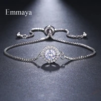 emmaya brand fashion elegance two colors aaa zircon adjustable annular round crystal bracelets for women jewelry wedding gift