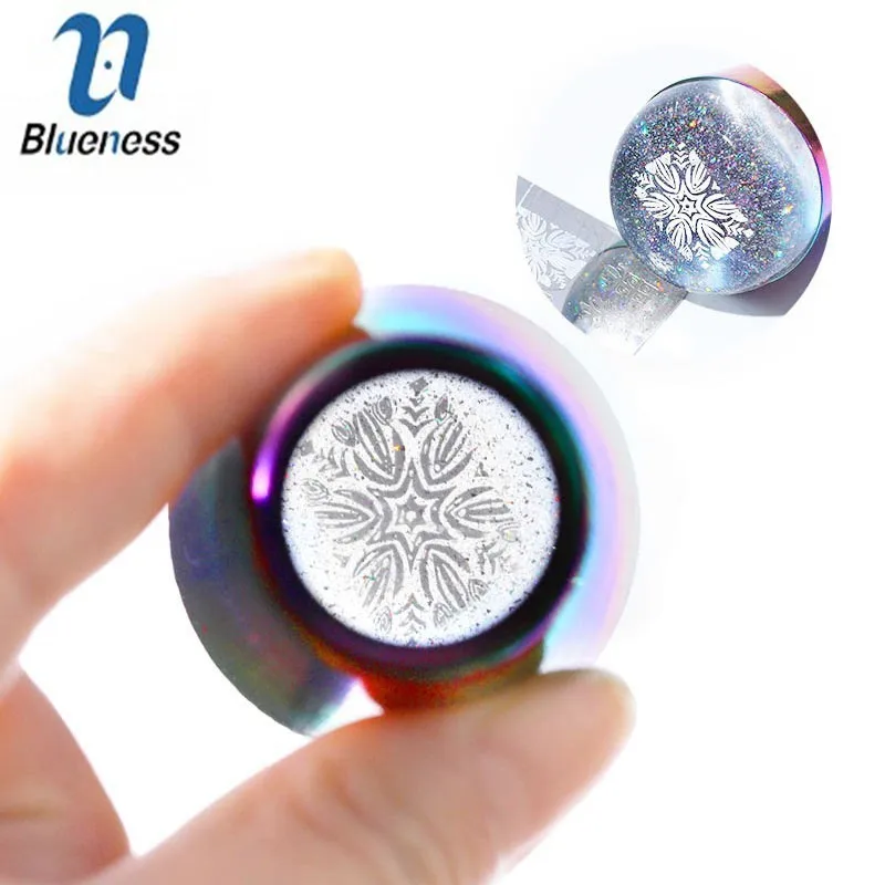 Blueness цветной дизайн ногтей силиконовые штамповки Мягкая Печать штемпель для
