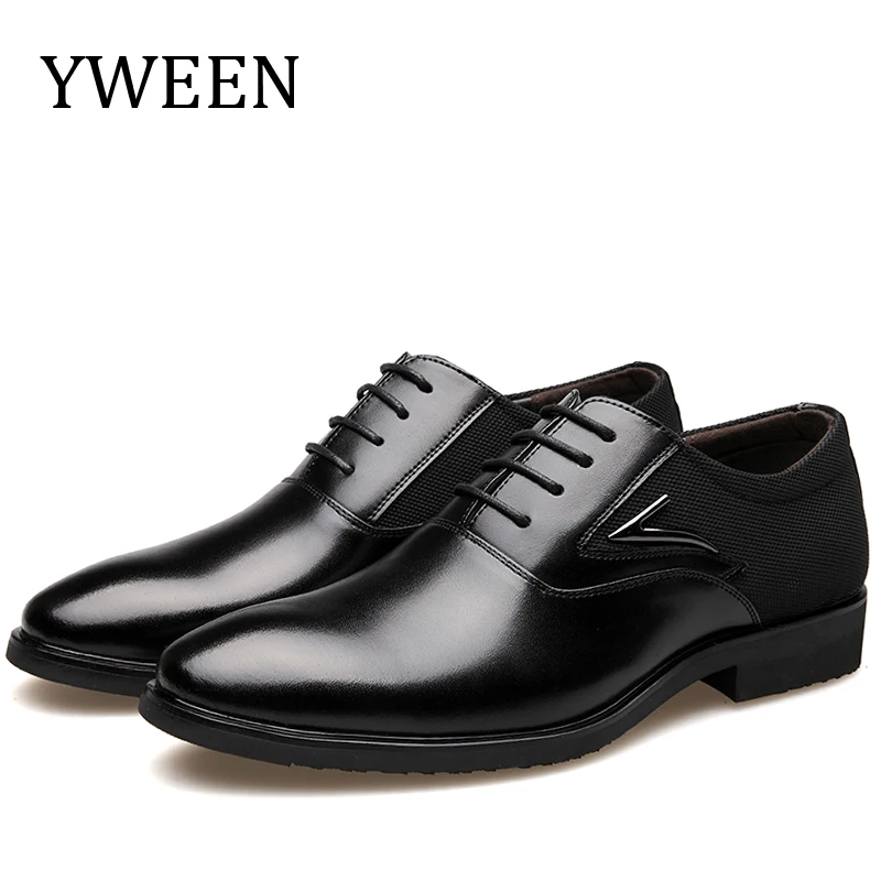

YWEEN Lace-Up Men's Dress Shoes High Quality Oxford Shoes Men Fashion Business Shoes Size Eur38-eur48