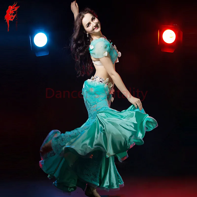 2017 Женская Одежда для танцев живота сексуальный роскошный комплект Танцев